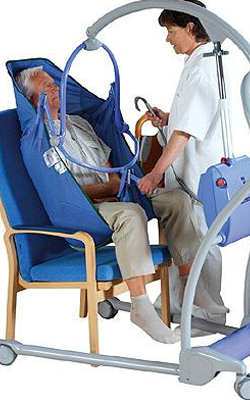 Arjo Maxi Twin Hoist In Use Chair